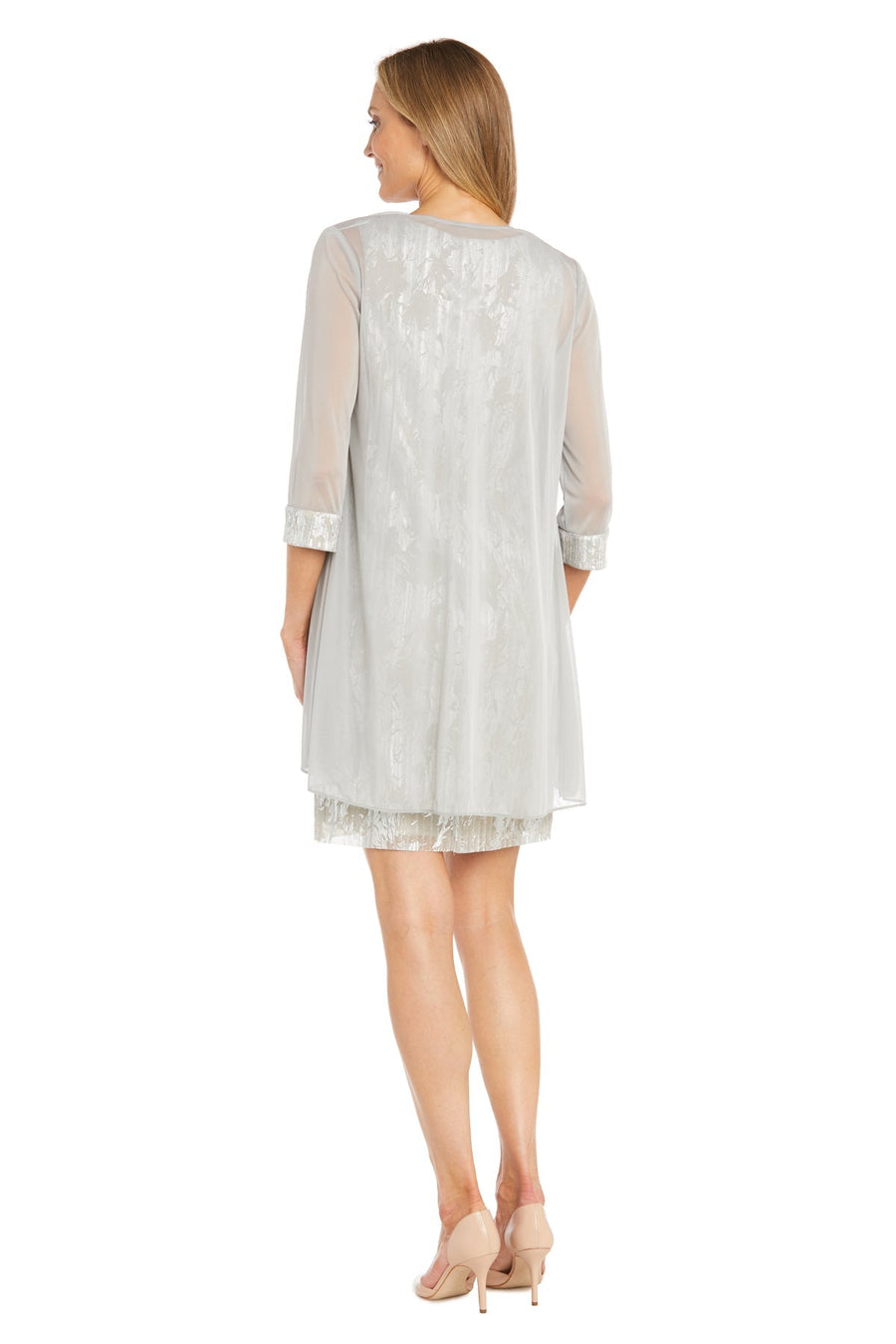 Mother of the Bride Dresses Short Mother of the Bride Metallic Jacket Dress Champagne/Silver