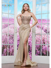 Prom Dresses Fully Long Fitted Beaded Formal Prom Dress Gold