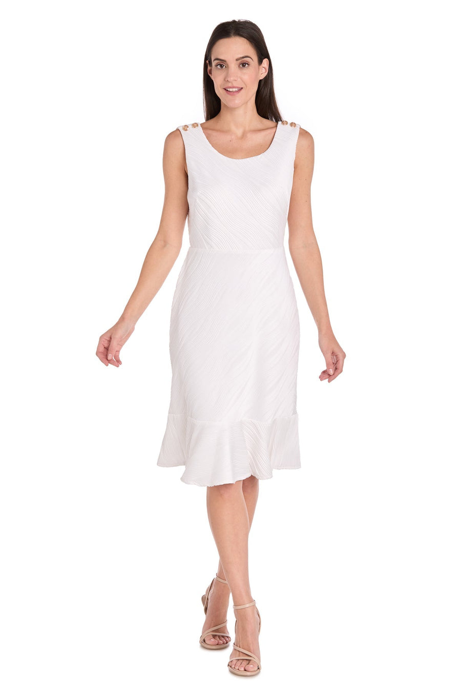 Cocktail Dresses Fitted Short Cocktail Midi Dress Ivory