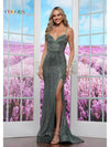 Prom Dresses Formal Long Evening Prom Dress Gunmetal