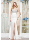 Prom Dresses Long Beaded Formal Fitted Prom Dress Off White