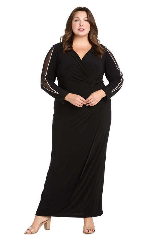 Plus Size Dresses Plus Size Long Sleeve Formal Evening Dress Black