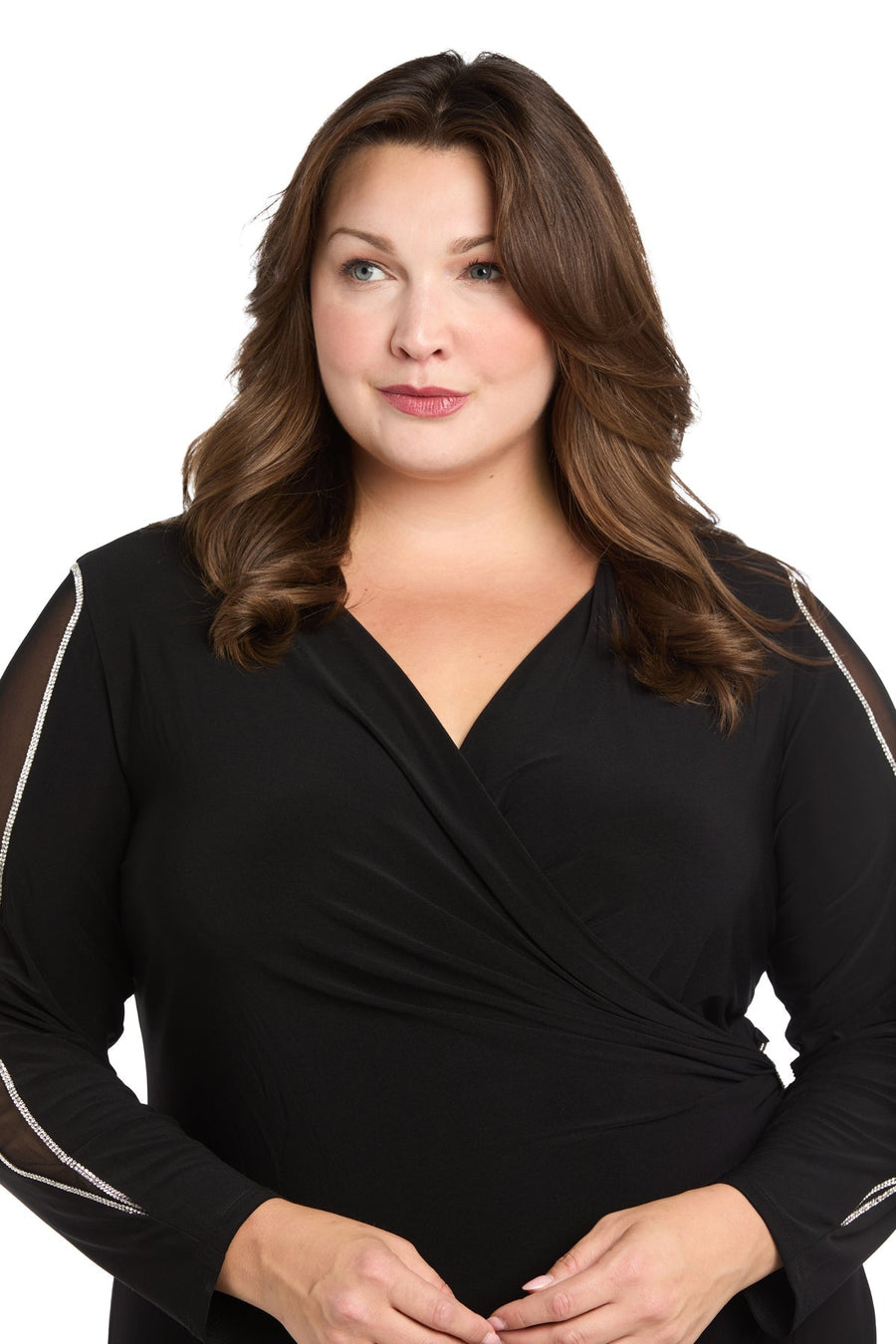 Plus Size Dresses Plus Size Long Sleeve Formal Evening Dress Black