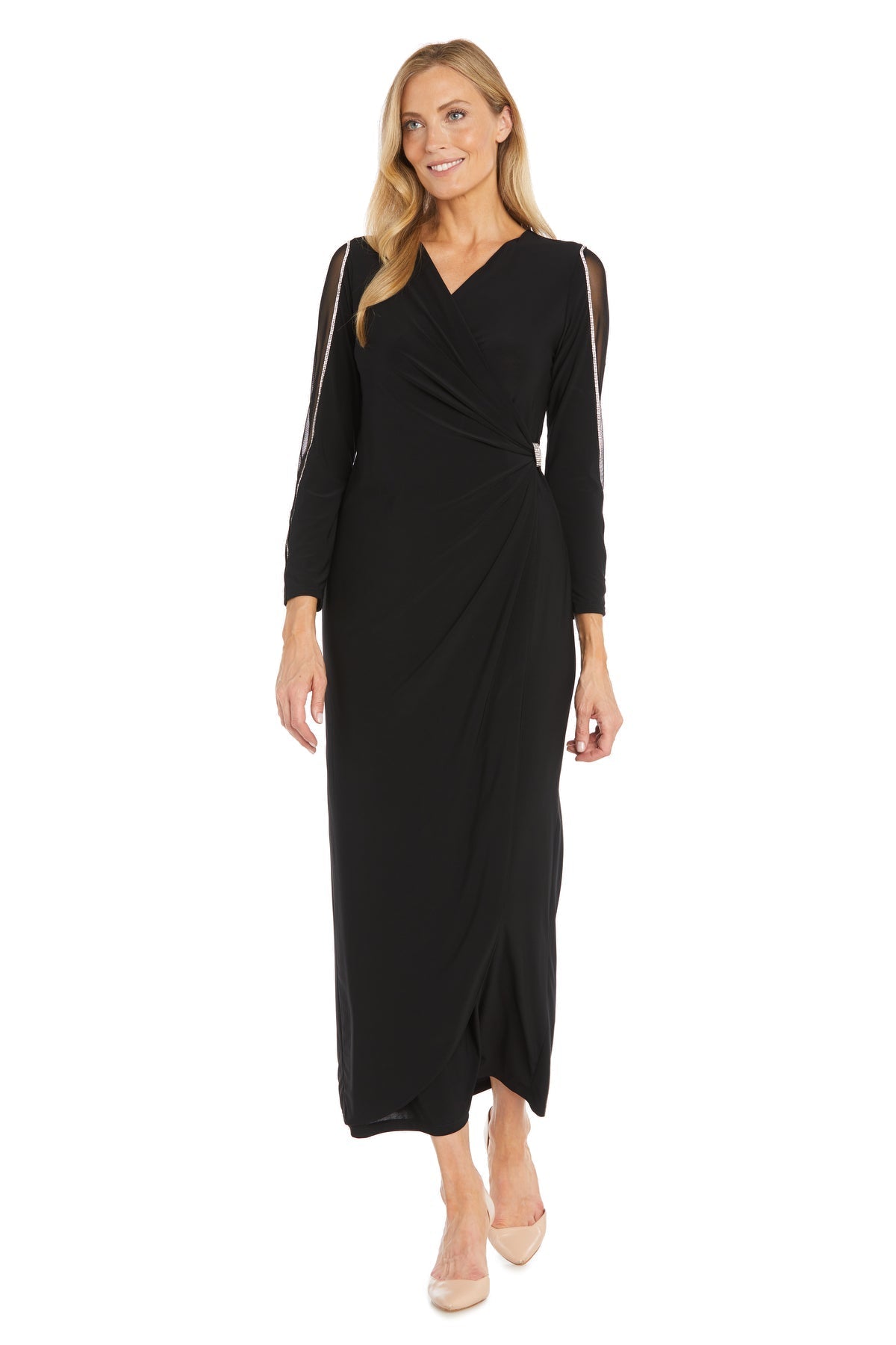 Formal Dresses Fitted Long Sleeve Evening Formal Dress Black