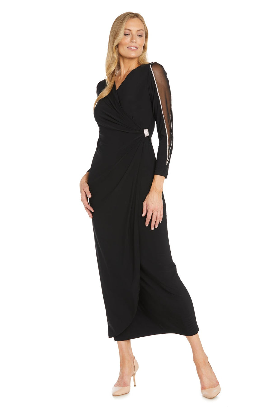 Formal Dresses Fitted Long Sleeve Evening Formal Dress Black