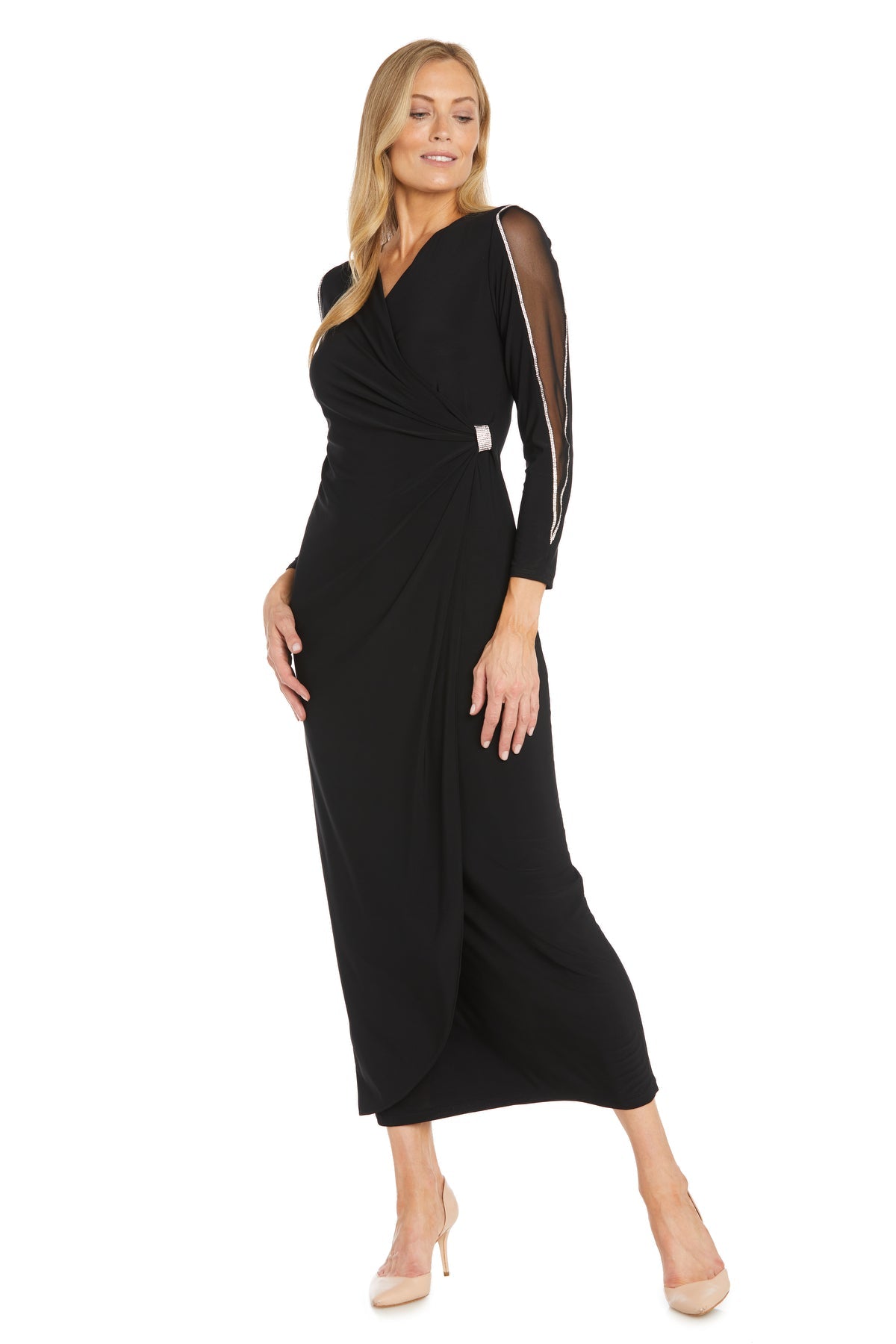 Formal Dresses Fitted Long Sleeve Evening Formal Dress Black