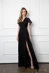 Long Short Sleeve Mother of the Bride Chiffon Dress