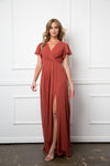 Long Short Sleeve Mother of the Bride Chiffon Dress