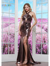 Prom Dresses Fitted Evening Long Formal Metallic Prom Dress Rose Pink
