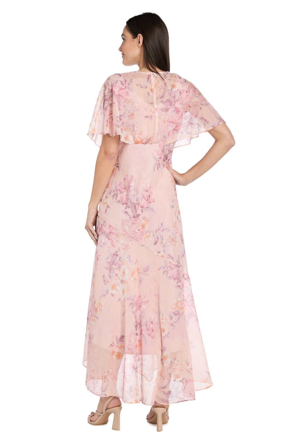 Formal Dresses High Low Formal Floral Print Maxi Dress Blush