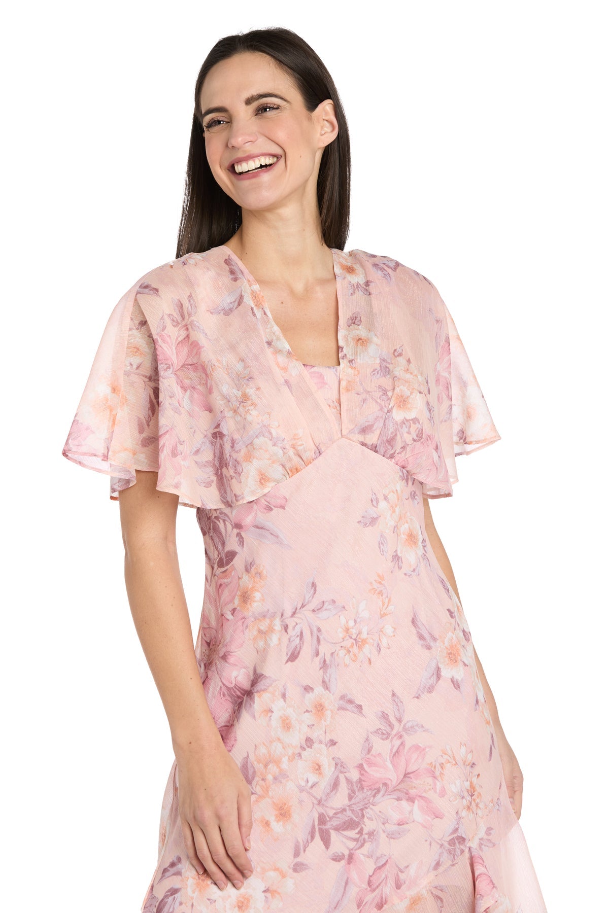 Formal Dresses High Low Formal Floral Print Maxi Dress Blush