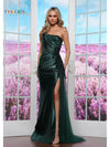 Prom Dresses Formal Ruched Long Fitted Prom Dress Deep Green