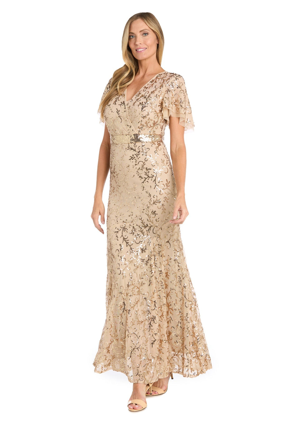 Mother of the Bride Dresses Long Mother of the Bride Sequin Formal Dress Gold