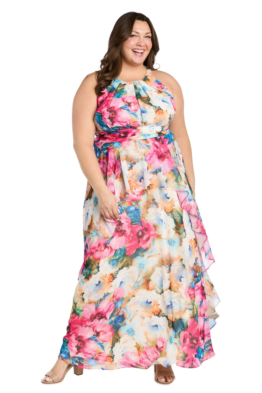 Formal Dresses Long A Line Floral Plus Size Formal Dress Fuchsia