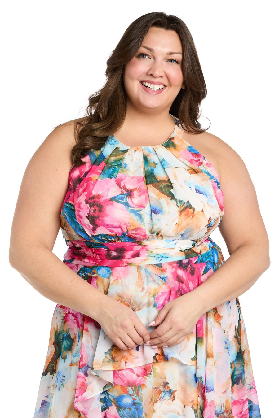 Formal Dresses Long A Line Floral Plus Size Formal Dress Fuchsia