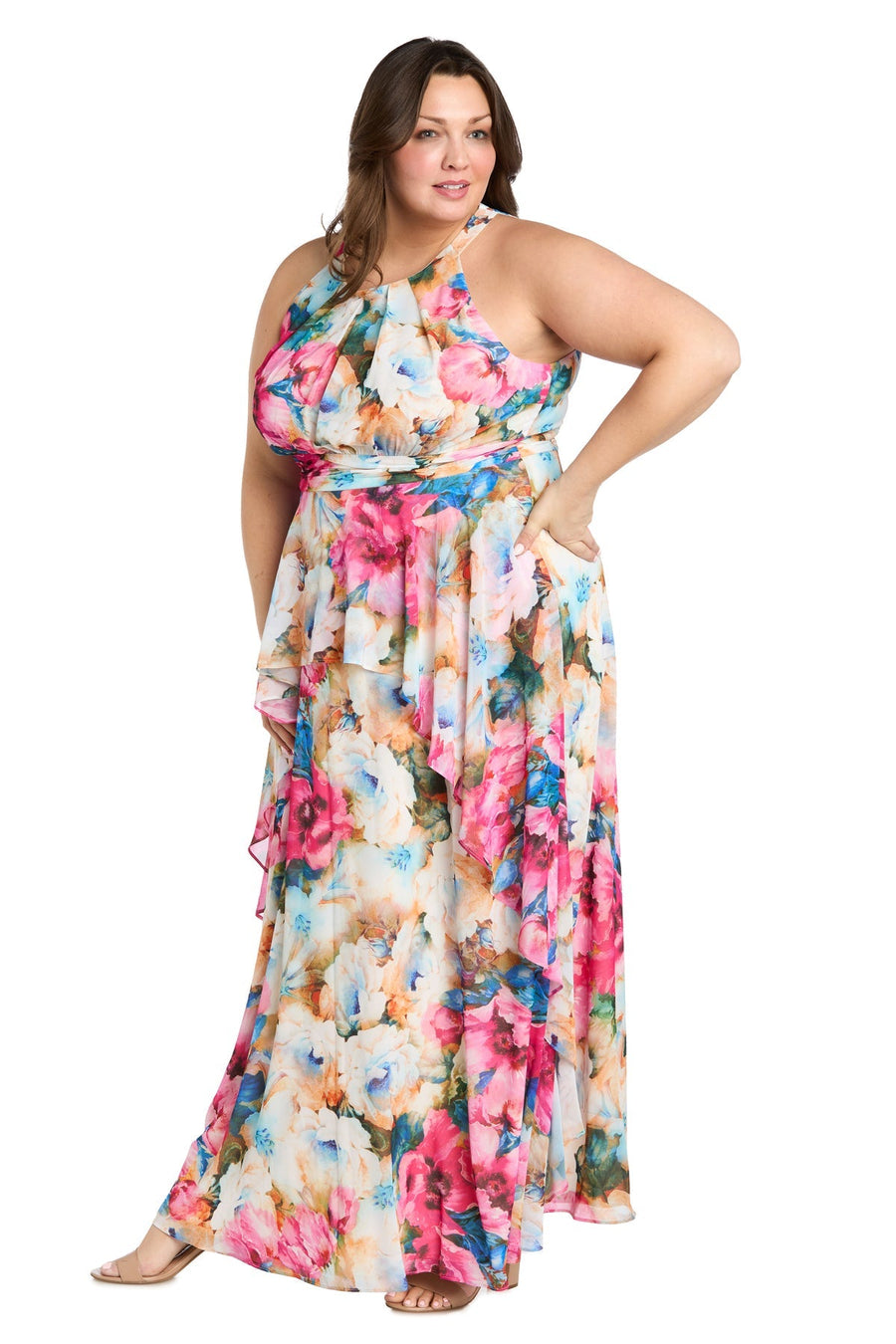 Formal Dresses Long A Line Floral Plus Size Formal Dress Fuchsia
