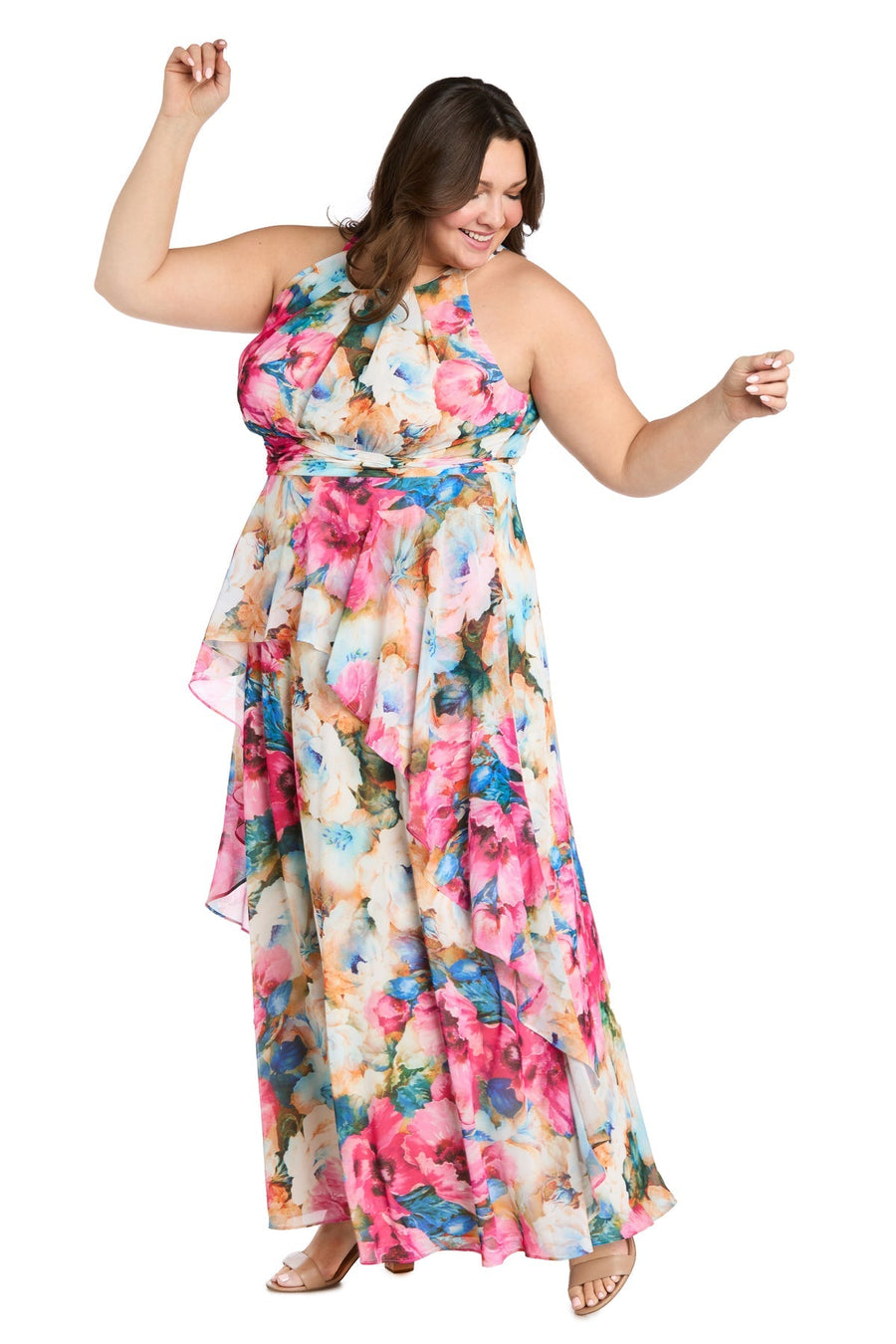 Formal Dresses Long A Line Floral Plus Size Formal Dress Fuchsia