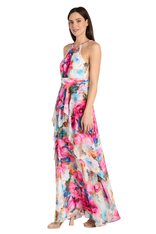 Formal Dresses Floral A Line Long Formal Petite Dress Fuchsia