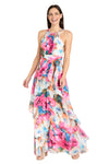 Formal Dresses Long Ruffle Floral A Line Formal Dress Fuchsia