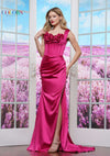 Prom Dresses Long Fitted Formal Corset Prom Dress Hot Pink