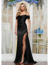 Prom Dresses Long Beaded Silky Formal Prom Dress Black