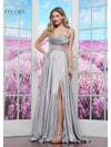 Prom Dresses Long Formal Evening Slit Prom Dress Grey
