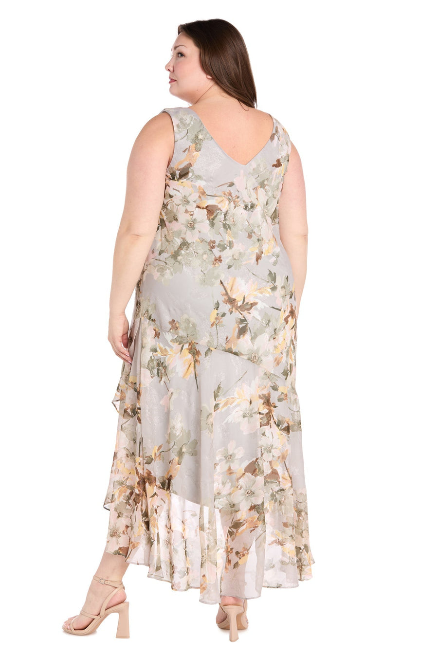 Plus Size Dresses Plus Size Mother of the Bride Printed High Low Dress Celadon