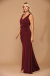 Long Sleeveless Metallic Mother of the Bride Dress