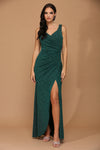 Long Sleeveless Metallic Mother of the Bride Dress