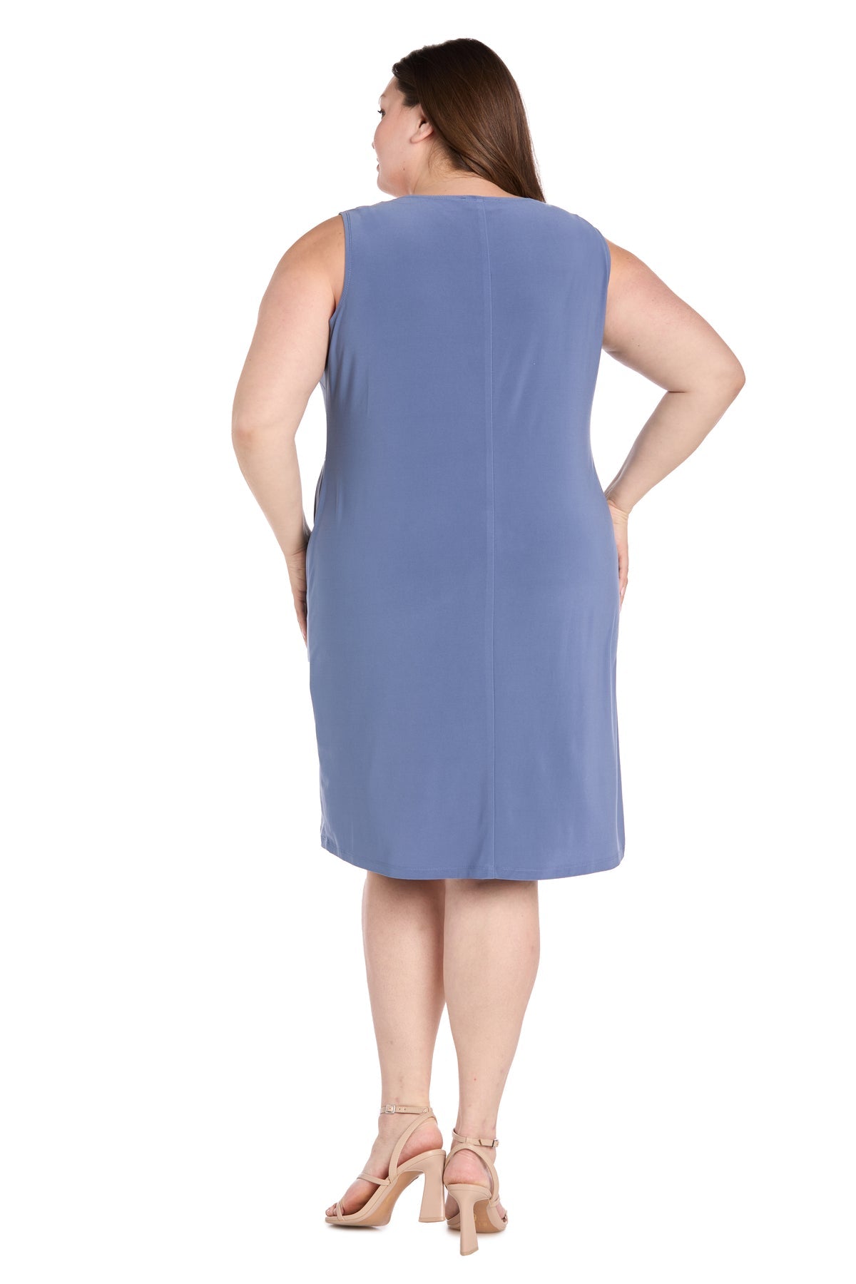 Cocktail Dresses Plus Size Short Metallic Jacket Dress Cadet/Silver