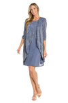 Cocktail Dresses Short Two Piece Petite Cocktail Jacket Dress Cadet/Silver