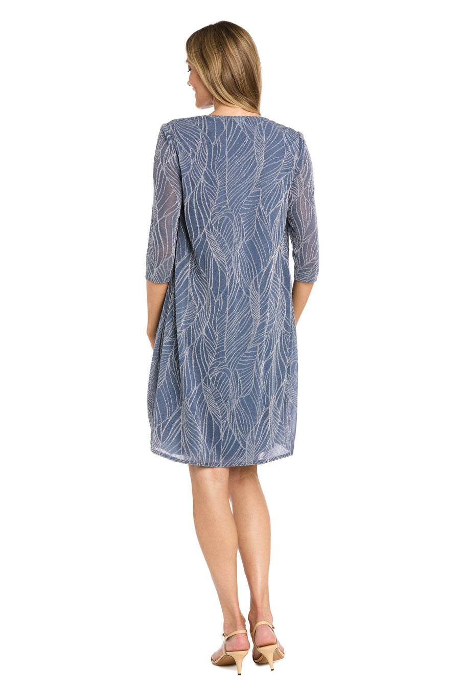 Cocktail Dresses Short Two Piece Petite Cocktail Jacket Dress Cadet/Silver