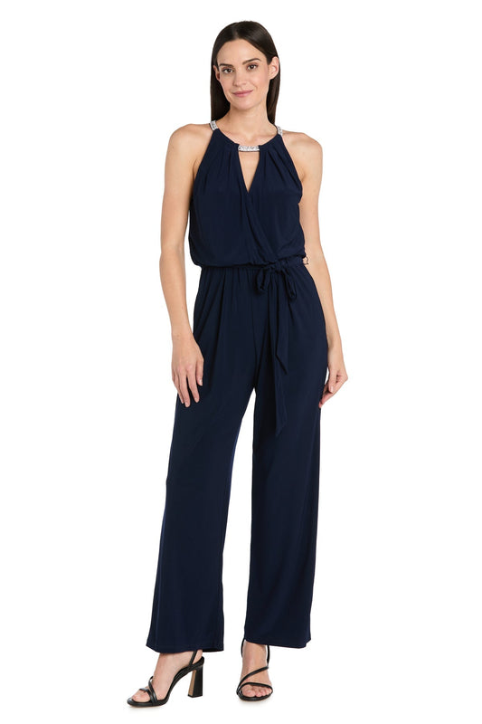 Jumpsuit Long Formal Keyhole Jumpsuit Navy