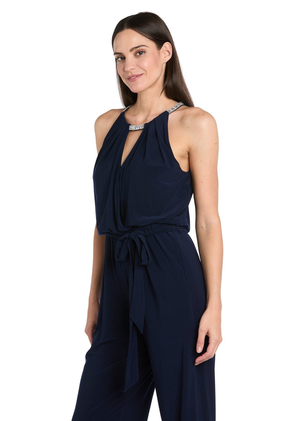 Jumpsuit Long Formal Keyhole Jumpsuit Navy