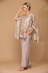 Long Formal Mother of the Bride Cape Pant Set