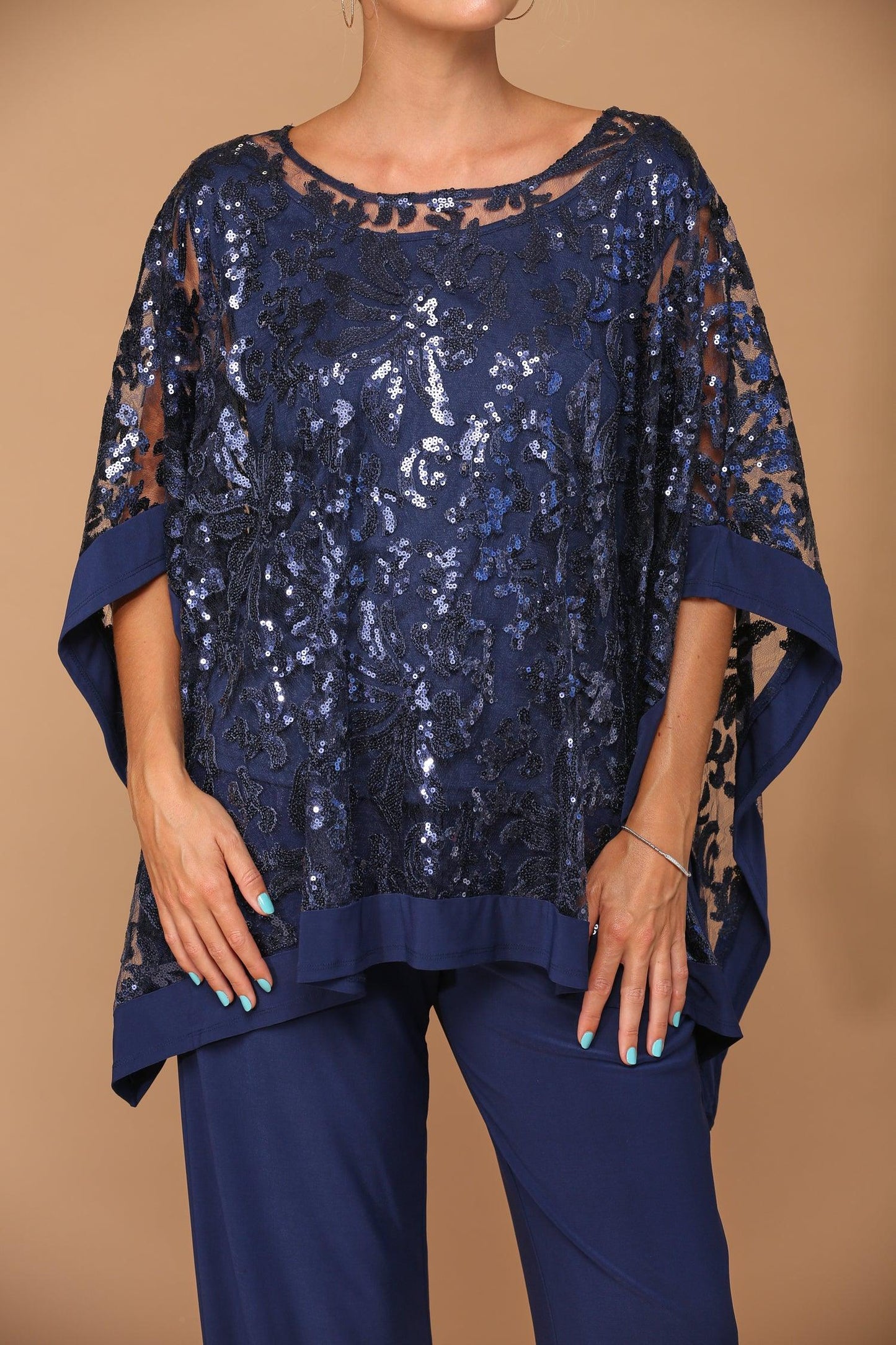 Long Formal Mother of the Bride Cape Pant Set