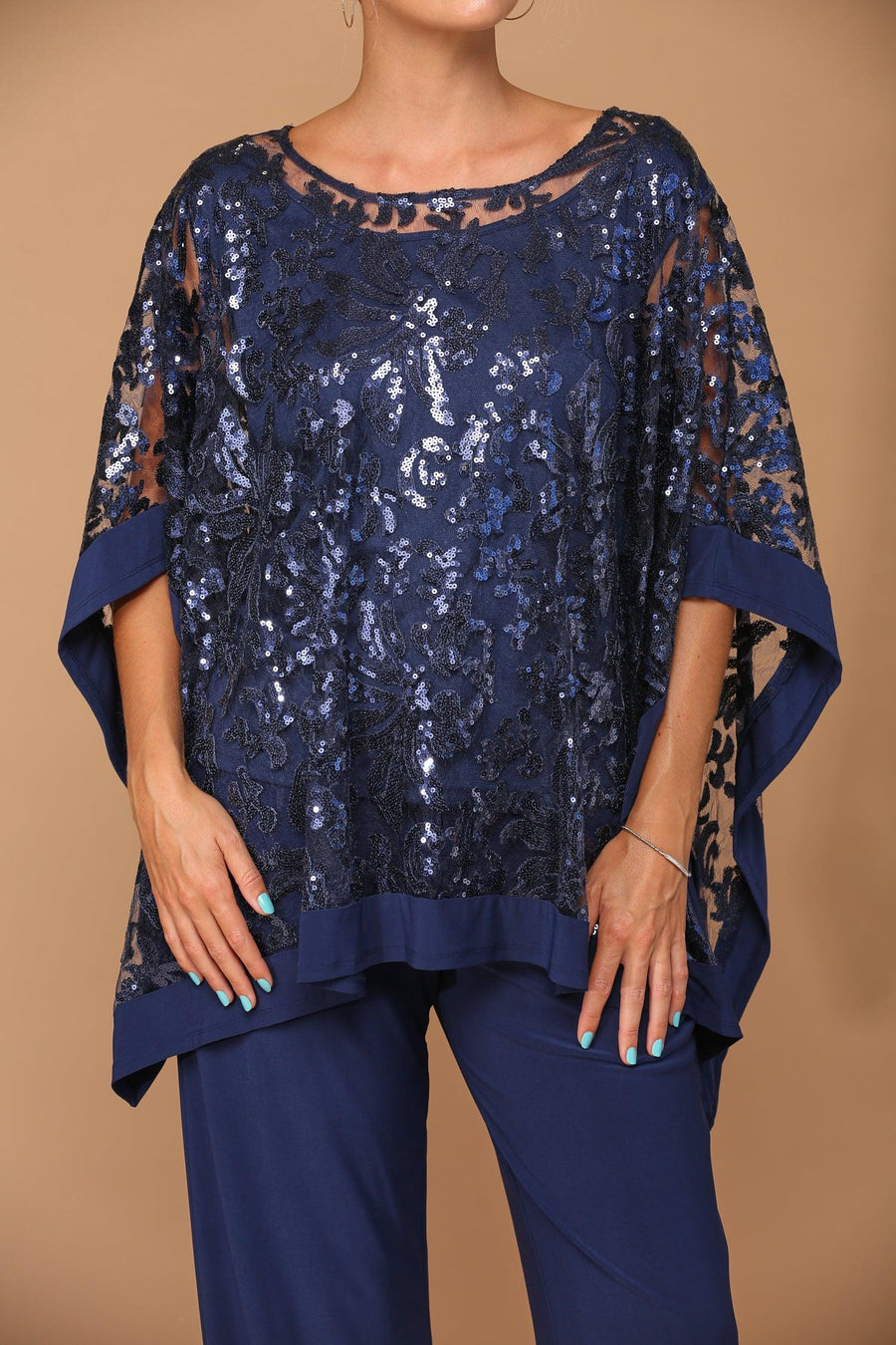 Long Formal Mother of the Bride Cape Pant Set