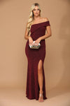 Long One Shoulder Formal Metallic Prom Dress