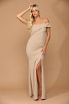 Long One Shoulder Formal Metallic Prom Dress