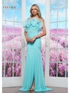Prom Dresses Ruffle Formal Long Prom Dress Aqua