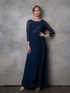 Mother of the Bride Dresses Long Mother of the Bride Lace Formal Dress Navy