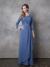 Mother of the Bride Dresses Long Mother of the Bride Lace Formal Dress Slate Blue