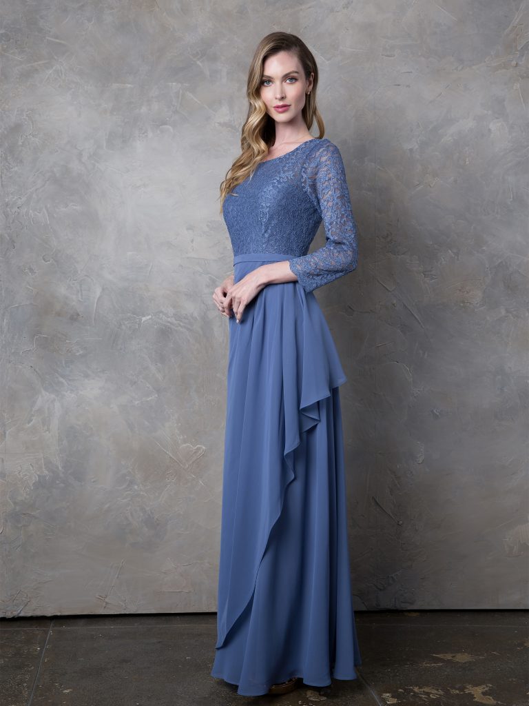 Mother of the Bride Dresses Long Mother of the Bride Lace Formal Dress Slate Blue