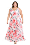 Plus Size Dresses Long Printed Plus Size Maxi Dress Coral/Ivory