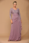Long Sleeve Formal Mother of the Bride Evening Gown