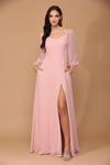 Long Sleeve Formal Chiffon Dress