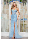 Prom Dresses Floral Formal Long Prom Dress Blue