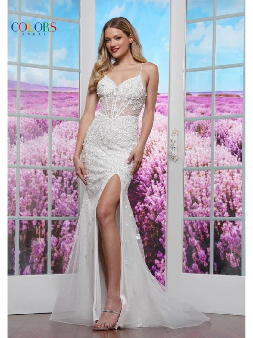 Prom Dresses Floral Formal Long Prom Dress Off White