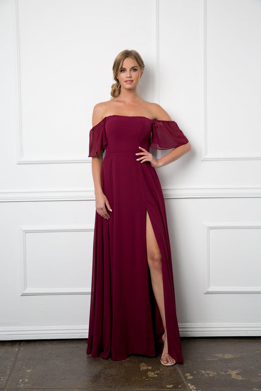 Long Formal Bridesmaids Chiffon Evening Gown Sale