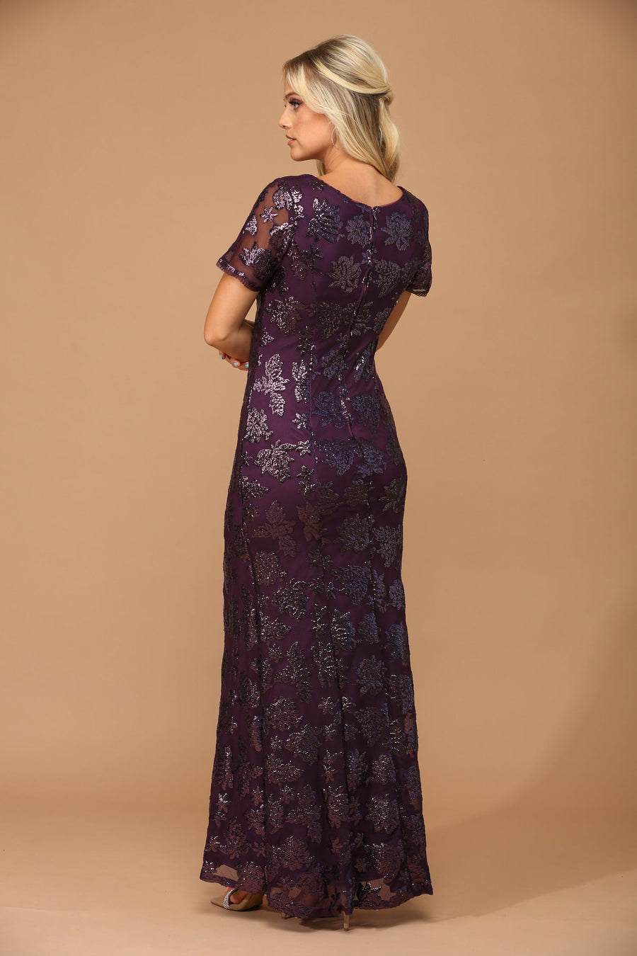 Mother of the Bride Long Formal Evening Dress Plum